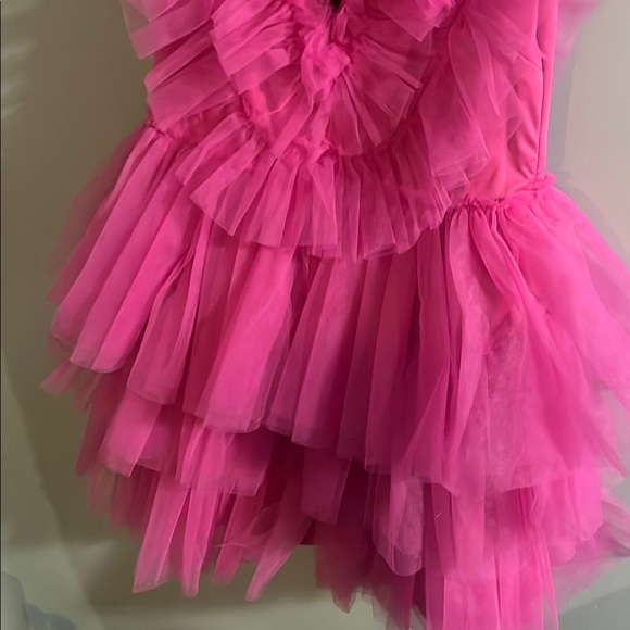 Pink Ruffled Mini Dress - Picture 3 of 6